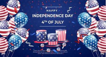 Happy 4th of july american independence day background vector