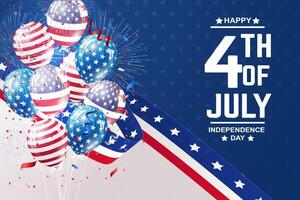 Happy 4th of july american independence day background vector