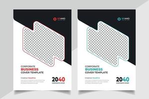 Creative colorful geometric company brochure or flyer layout template, annual report cover template design vector