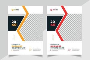 Brochure or flyer layout template, annual report cover design background vector