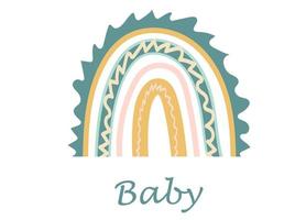 Cute rainbow in boho style for decorating the childrens room vector