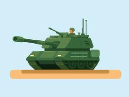 Tank army force vehicle object cartoon illustration vector