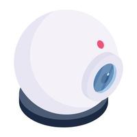 Computer camera, isometric icon of webcam vector