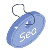 Download isometric icon of SEO tag vector