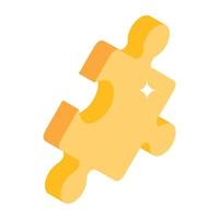 Creative isometric icon of puzzle vector