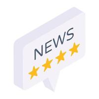 A well-designed isometric icon of news rating vector