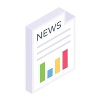 Get hold of this business news isometric icon