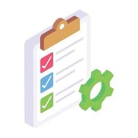 A handy icon of management list in 3d style vector