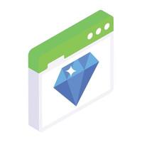 Trendy isometric icon of premium website vector