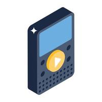 Trendy isometric icon of portable player vector