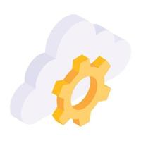 Premium isometric icon of cloud setting vector