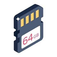 Mobile memory card, icon designed in isometric style vector