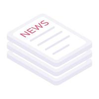 Published articles, isometric icon of newspapers vector