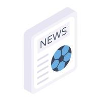 Ready to use isometric icon of sports news vector