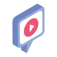 Ready to use isometric icon of video message vector