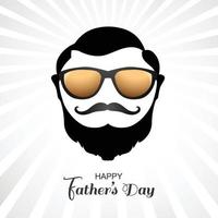 feliz día del padre cara de hombre con barba en diseño de tarjeta de gafas de bigote vector