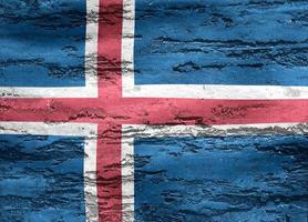 Ilustración 3d de una bandera de islandia - bandera de tela ondeante realista foto