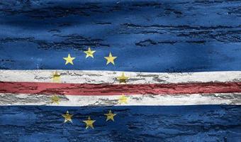 Cabo Verde flag - realistic waving fabric flag photo