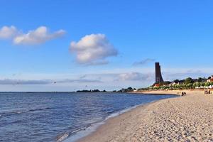 Beautiful view on sandy beaches at the baltic sea on a sunny day photo