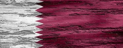 Ilustración 3d de una bandera qatar - bandera de tela ondeante realista foto