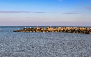 Beautiful view on sandy beaches at the baltic sea on a sunny day photo