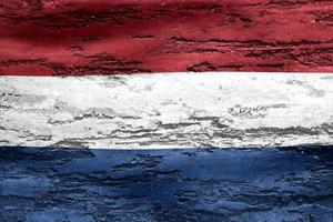 3D-Illustration of a Netherlands flag - realistic waving fabric flag photo