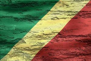 Republic of the Congo flag - realistic waving fabric flag photo