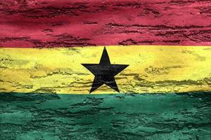 Ghana flag - realistic waving fabric flag photo