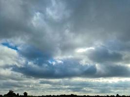 Stunning mixed cloud formation panorama in a summer sky photo