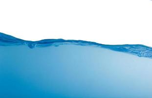 Blue water waves and air bubbles on a white background with clipping path. photo