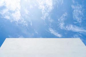 White wall blue sky. white wall copy space and blue sky on background photo