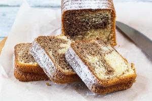 Homemade chocolate marble cake Zebra photo