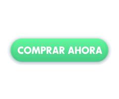 buy now in spanish, trendy green button for web vector