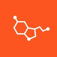 icono de la molécula de serotonina, hormona del buen humor vector