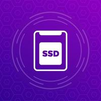 ssd drive icon for web vector