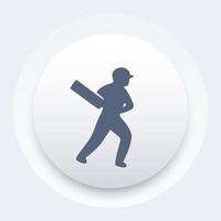 Cricket icon, batsman, cricket player with bat vector