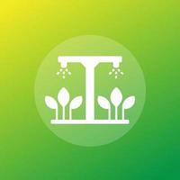 irrigation system, watering plants icon, vector