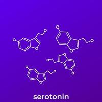 Serotonin hormone molecules, vector illustration