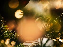 Christmas tree balls. Beautiful bokeh. Festive mood. photo