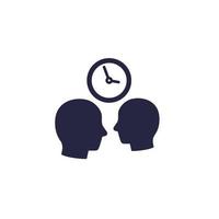 icono de tiempo de reunión con personas vector