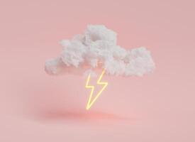 Cloud with neon lightning sign photo