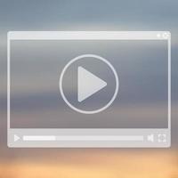 video player design, transparent version, vector illustration