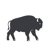 buffalo silhouette, emblem, logo element isolated on white