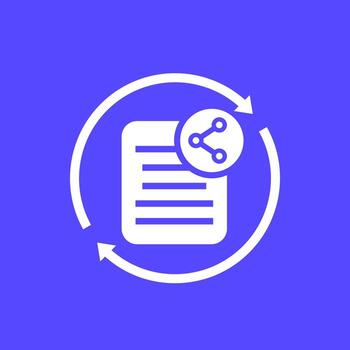 shared document vector icon with arrows