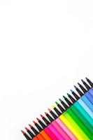 A set of markers with a large number of shades and halftones on a white background with space for text. photo