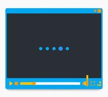 video player design, material style, blue and orange vector