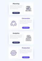 Web banner with line business icons vector