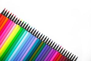 A set of markers with a large number of shades and halftones on a yellow background with space for text. photo