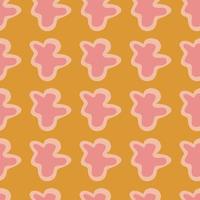 Abstract contemporary primitive figures seamless pattern. Fun doodle clouds background. Creative artistic shapes wallpaper. Primitive elements backdrop vector