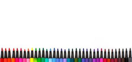 A set of markers with a large number of shades and halftones on a white background with space for text. photo